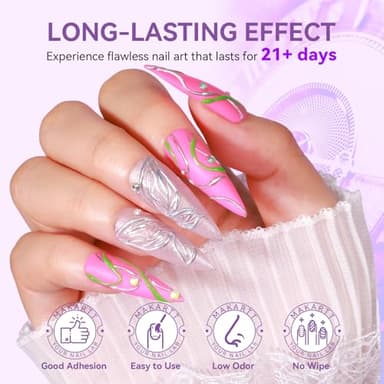 Makartt 3D Painting Clear Nail Gel For Nails Art Chrome Nail Powder Micro 3D Sculpting Gel No Wipe UV Gel for Gel Nail Polish 3D Carving Drawing Gel for Nail Art at Home & Salon DIY 8ML - Image 4