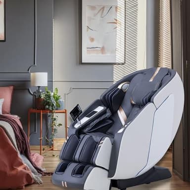 MassaMAX 4D Full Body Massage Chair with Zero Gravity, Extendable Footrest, SL Track, 15 Modes, AI Voice Control, Yoga Stretch, Foot Rollers, and Waist & Calves Heating Comfort with Cover (White) - Image 2
