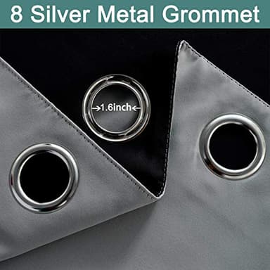 Yakamok 100% Blackout Curtains 84 Inches Long, 2 Thick Layers Heat and Full Light Blocking Soft Thermal Insulated Drapes for Bedroom(52" Wide Each Panel, Grey, 2 Panels) - Image 7