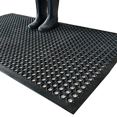 Uniboho Outdoor Rubber Floor Mats Anti Slip Restaurant Commercial Kitchen Mat Rubber Drainage Mat 60 x 35 Heavy Duty Door Mat for Garage Garden Indoor Outside Industral Pool Entrance Bar Wet Area - Image 1