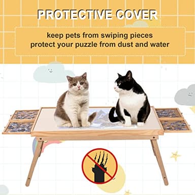 Yacona Puzzle Board 1500 Pieces,34.3”x 26.5” Jigsaw Puzzle Table with 4 Drawers and Cover,Portable Board Game Table with Folding Legs for Adults and Teens with No Installation Required - Image 4