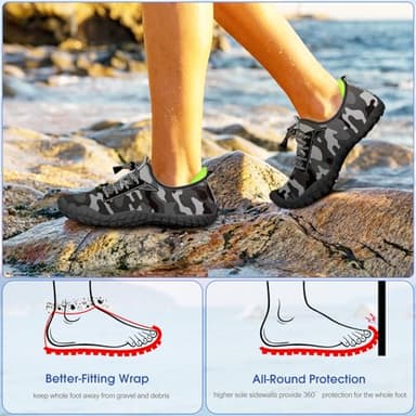 Built-in Heel Grips Water Shoes for Kids Girls Boys Hiking Shoes Wide Barefoot Swim Beach Pools Aqua Socks Slip-On Quick Dry Lightweight for Big Little Kids Toddler - Image 6