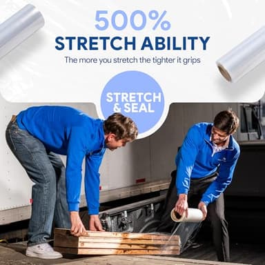 International Plastics Co. 18" Plastic Stretch Film Wrap 1200 feet 500% Stretch Ability - Image 5