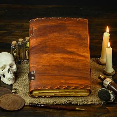 Hocus Pocus Book of Spells Hocus Pocus Spell book Prop Hocus Pocus Gifts Halloween Decorations Decor Leather Journal Writing Book Of shadow Best Hocus Pocus Gifts For Men And Women (13x10 Inch, Brown) - Image 2