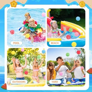 24 Pcs Reusable Water Balloons, Latex-Free Soft Silicone Water Splash Ball, Silicone Surround Ball Noctilucent Water Ball for Kids Adults Water Games Outside Summer Fun Party Water Pool Supplies - Image 6