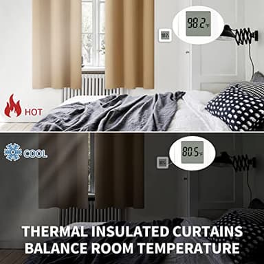 BGment Blackout Curtains for Living Room - Grommet Thermal Insulated Room Darkening Curtains for Bedroom, 2 Panels of 52 x 63 Inch, Khaki - Image 5