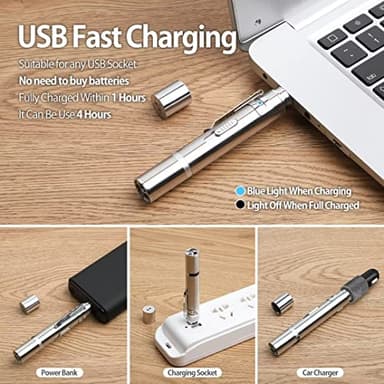 Zugesify Laser Pointer Cat Toy, Interactive Toy with Red Dot LED Light Pointer, Long Range 3 Modes Projection Playpen for Kitten Interaction,USB Recharge Pointer (1 pcs) - Image 2