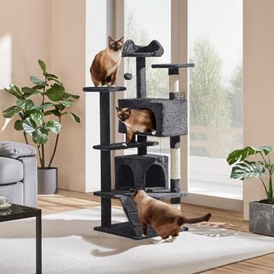 Yaheetech 54in Cat Tree Tower Condo, Cat Tree for Indoor Cats w/Scratching Post for Kittens Pet House Play - Image 2