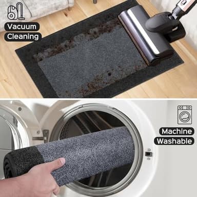 DOMUSTEX Machine Washable Kitchen Rug 32" x 84", Non Slip Kitchen Mat for Floor, Absorbent Entrance Runner Rug for Bedroom, Hallway, Bathroom, Door (Roll Packing) - Image 7