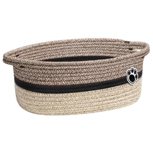 HiChen Dog Toy Basket Small Baskets for Gifts, Woven Baby Storage Basket for Towels, Toys, Storage Organizer Bins for Living Room, 12 x 8 x 5 inches - Image 1