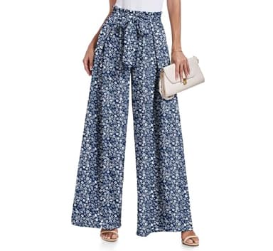 Lepunuo Womens Casual Wide Leg Pants High Waisted Straight Long Trousers Palazzo Pants - Image 1