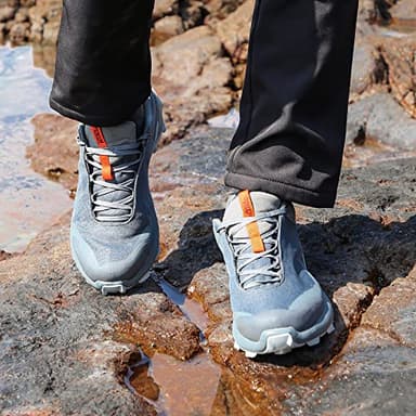 HUMTTO Men's All-Terrain Waterproof Hiking Shoes Lightweight Breathable Trekking Trails Shoes Anti Slip Outdoor Shoes 13 Grey - Image 8