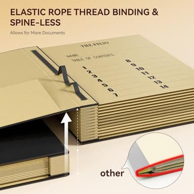 ABC life Important Document Organizer, Customized Expanding File Folder for Important Papers, Letters, Birth Certificates, Emergency Binder, Photos, Passports, Black - Image 5