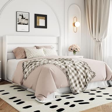 Allewie Full Size Velvet Lift Up Storage Bed, Modern Wingback Headboard, Hydraulic Support, No Box Spring Needed, White - Image 4