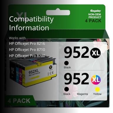 952XL Ink Cartridges Combo Pack Latest Upgrade Replacement for HP 952XL Ink Cartridges Combo Pack 952 XL for Officejet Pro 8710 8702 7720 7740 (4 Pack, Black Cyan Magenta Yellow) - Image 3