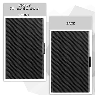 DMFLY Slim Minimalist Business Card Holder for Men & Women, Premium Metal Business Card Case, Pocket Name Card Holder, Buckle Style Shut, Classy Black - Image 4