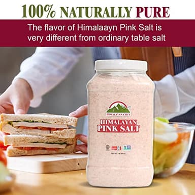 Himalayan Chef Himalayan Pink Salt - 5 lbs Fine Grain Plastic Jar - 100% Natural and Pure Gourmet Crystal - Contains 84 Essential Minerals | Kosher and Vegan Certified - Image 4