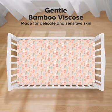 KeaBabies 2-Pack Baby Crib Sheets for Boys, Girls - 52x28 Viscose Derived from Bamboo Toddler Bed Sheets Neutral, Fitted Crib Mattress Cover for Standard Baby Bedding, Soft & Cozy (Beach Day) - Image 3