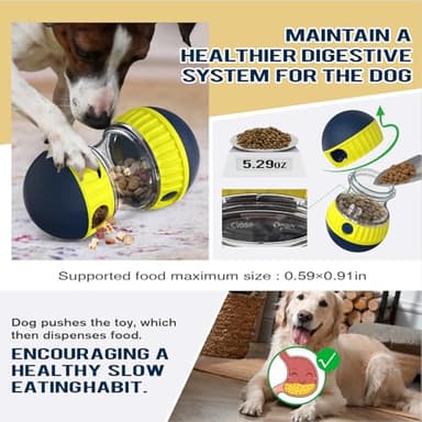 TLKNG Large Size Dog Enrichment Toy for Small/Medium Breed Dogs Treat Dispenser Ball Puppy Cognitive Toys Interactive Stimulating Game Food Dispensing Balls Puzzles Feeder Indoor Gift - Image 4