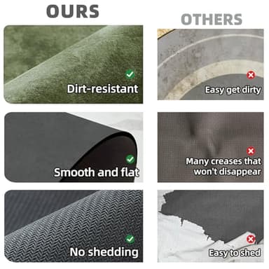 TYUU Bathroom Mat Quick Dry, Bathroom Rugs Non Slip Washable Thin Absorbent Bath Mat Fits Under Door Bathroom Floor Mat Perfect for Bath, Shower, or Sink 16"x24" Sage Green - Image 4
