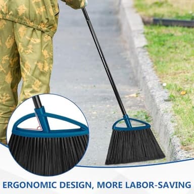 3Pcs Commercial Broom Outdoor Broom Heavy Duty 60'' Angle Brooms for Sweeping Patio Garage Lobby Yard Kitchen Indoor Offices - Image 6