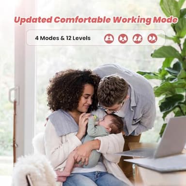Saglve Breast Pump Hands Free,Wearable Breast Pumps Portable,Electric Breastfeeding Milk Pump with 4 Modes&12 Levels,300mmHg Comfortable Suction,Discreet&Leak-Proof Design-27mm Shield,21/24mm Flange - Image 8