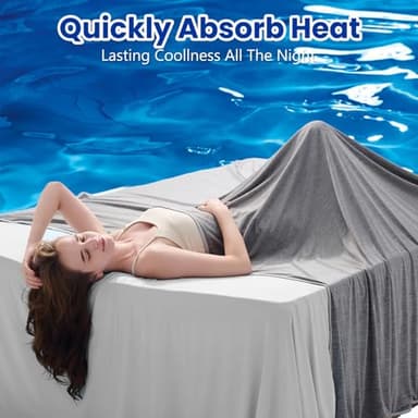 Topcee Cooling Blanket (90"x90"Queen Size) for Sweats Absorbs Heat to Keep Adults Cool on Warm Nights, Q-Max 0.5 for Hot Sleepers, Ultra-Cool Lightweight Blanket for Bed - Image 2