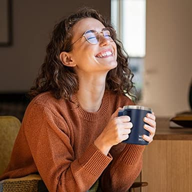 WETOWETO 14 oz Coffee Mug, Vacuum Insulated Camping Mug with Lid, Double Wall Stainless Steel Travel Tumbler Cup, Thermal Coffee Mug, Powder Coated Navy Blue - Image 5