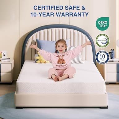 Gelsea 8 Inch Twin Mattress for Kids, Twin Size for Bunk Bed and Trundle, Cooling Gel Memory Foam for Adults and Toddler, Fiberglass Free Mattress in a Box, Foam Made in USA, CertiPUR-US Certified - Image 2