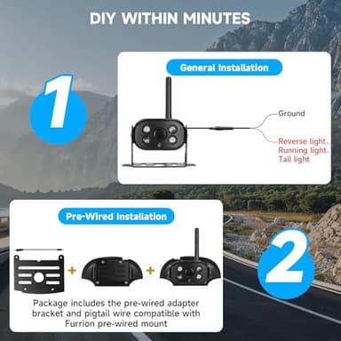 Wireless Backup Camera for Truck. Rv - Vehicle Backup Camera with 7'' 1080P HD Monitor - IP69 Waterproof Reverse Camera with BSD Alert and Night Vision for Car, Van, SUV, Trailer and Camper - Image 9