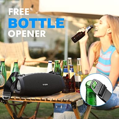 W-KING Portable Speakers Bluetooth Wireless, 120W Max Loud Waterproof Bluetooth Speaker Boombox, IPX6 Party Large Outdoor Speaker,70W Triple Passive Radiator/Subwoofer*2-Deep Bass/DSP/2 Pairing/42H/EQ - Image 6