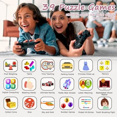 Wiszodet Smart Watch for Kids with 39 Games HD Touch Touchscreen Alarm Clock, Camera Music Player Pedometer Flashlight 12/24 hr Video & Audio Recording, Toys Gift for 3-12 Years Old Girls - Image 3