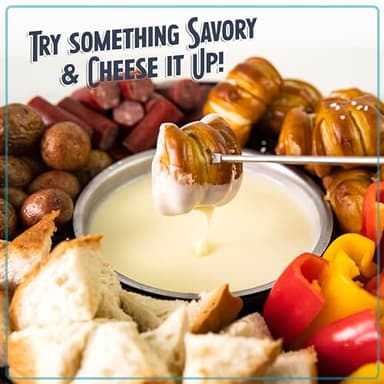 Nostalgia Electric Fondue Party Set – 10 oz Melting Pot, 4 Roasting Forks, & Detachable Serving Tray – Melted Cheese, Chocolate, or Dessert – Perfect for Gifts, Parties, Date Night – Black - Image 6