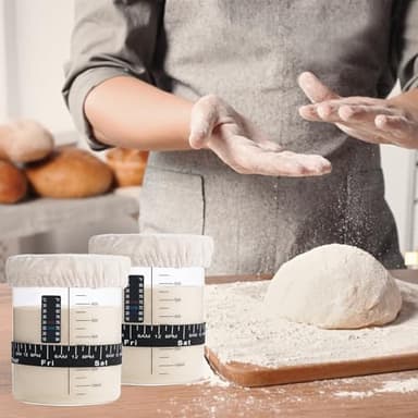 INOBYO Sourdough Starter Glass Jar, 26 OZ Large Wide Mouth Jar for Sour Dough Starter, Easy to Use Sourdough Bread Baking Supplies Kit for Beginners and Pro, 2 Pack - Image 6