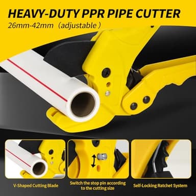 PVC pipe cutter, up to 1-5/8" PVC cutter, Ratcheting PVC Pipe Cutter Tool, PEX cutter - Image 2