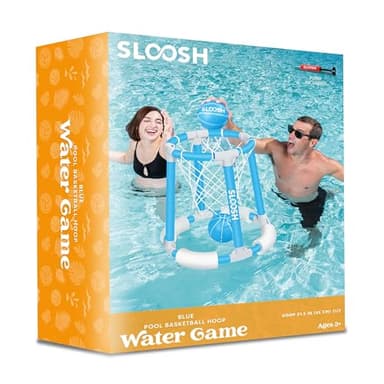 Sloosh Pool Basketball Hoop Set, Floating Basketball Pool Game, Swimming Floats Toys with Balls Pump, Summer Outdoor Water Play Toy for Kids and Adults (Blue) - Image 7