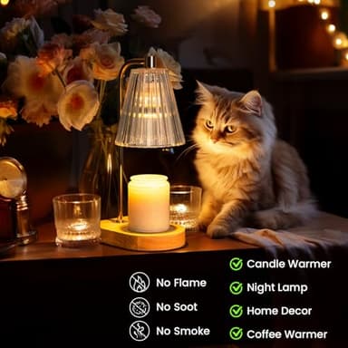 Marycele Candle Warmer Lamp with Timer Dimmer, Wax Melt Warmer with 2 Bulbs for Jar Candles, Graduation Birthday Gifts for Mom Women Sister Friend, Housewarming Gifts for New Home Room Office Decor - Image 3