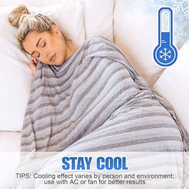 Ailemei Direct Cooling Throw Blanket for Hot Sleepers,Double Sided Cold Effect, Lightweight Breathable Summer Bed Blanket for Couch, Transfer Heat to Keep Body Cool Night Sweats,50"x70" - Image 3