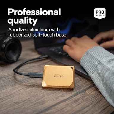 Crucial X10 Pro 4TB Portable SSD, Up to 2,100MB/s Read, 2000MB/s Write, USB 3.2 USB-C, External Solid State Drive, Durable Storage for Professional Creators, Gold - CT4000X10PROSSD9D02 - Image 6