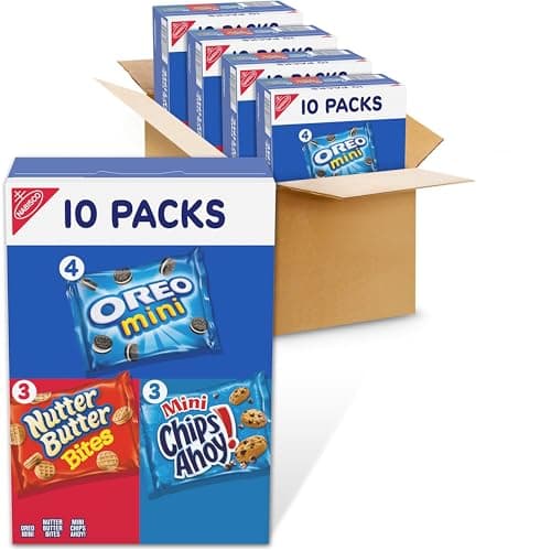 Nabisco Cookie Variety Pack, OREO Mini, Nutter Butter Bites, CHIPS AHOY! Mini, 40 Snack Packs (4 Boxes) - Image 1