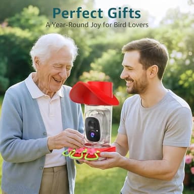 birdsnap® Hummingbird Feeder with Camera Solar Powered, 2K Live Stream AI Bird Identification with 32GB Card Ant Moat Weatherproof WiFi Smart Bird Feeder Camera for Outdoor Birds Watching Gifts - Image 8