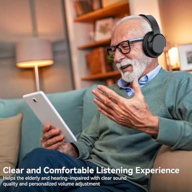SKYCOMET Wireless Headphones for TV, TV Headphones Wireless for Seniors with Transmitter Charging Base, Perfect Audio Sync, No Audio Dealy, Ideal Gift for The Mom, Seniors, Elderly - Image 3