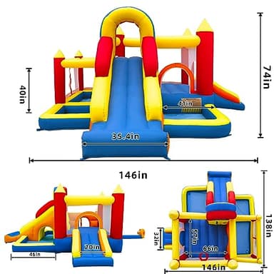 Umbalir Bounce House, Inflatable Bounce House for Kids 3-10, Kids Bounce House with Long Slide, Ball Pit/Pool, Obstacles, Tunnel, Climbing Wall, Bouncy House Indoor & Outdoor Toddler Bouncy Fun - Image 2