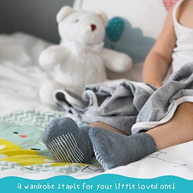 Debra Weitzner 12 Pairs Non-Slip Toddler Socks With Grips for Baby Boys and Girls - Anti-Slip Ankle Socks for Infant's and Kids - Image 5
