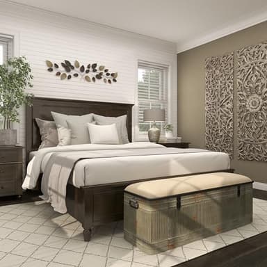 Deco 79 Metal Room Storage Bench Galvanized Entryway Bench with Cream Burlap Top, Bench 50" x 16" x 18", Gray - Image 13