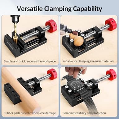 ArtyMaster Mini Drill Press Vise with Rubber Soft Jaws, 0-2.48" Clamping Range Mini Vice Clamp for Crafts, Jewelry Making, Modeling and Repairs, Precision Aluminum Small Vise for Small Projects - Image 4