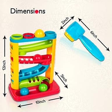 Durable Pound A Ball Toys for Toddler, Stacking, Learning, Active, Early Developmental Hammer Montessori Toys, Fun Gifts for Boy & Girl - STEM Educational Toy - Great Birthday Gift Ages 1 2 3 - Image 5