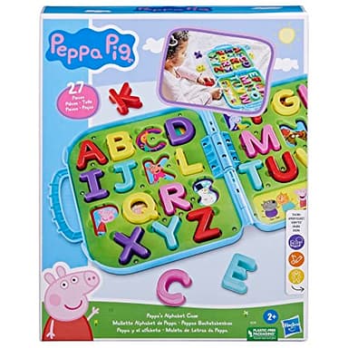 Peppa Pig Peppa’s Alphabet Case, ABC Learning Toys, Puzzle Preschool Games for Classroom, Back to School Gifts for Kids, Ages 3+ - Image 2