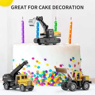 HONGTUO Alloy Mini Construction Vehicles, 8Pcs Die-cast Construction Toys Set, Excavators Mixer Truck Bulldozers Forklift Dump Truck, Pull Back Car Toys for Toddlers Kids Boys & Girls - Image 8