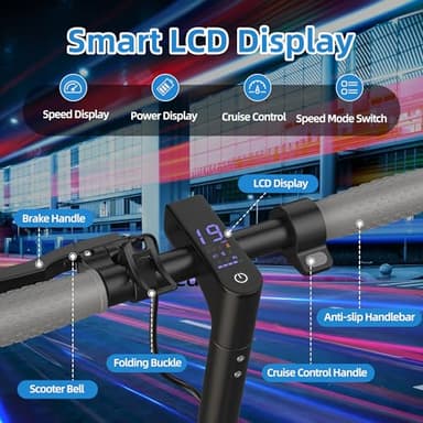 Electric Scooter Adults, Powerful 350W E-Scooter, Max 19 Mph & 15-19 Miles Range Scooters, Folding Scooters with 8.5" Solid Tires, Commuting Scooter Kick Scooter with APP Control - Image 4